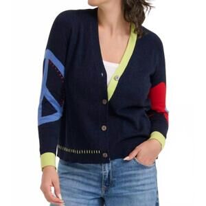 NEW ZAKET & PLOVER peace please cardigan in dark denim